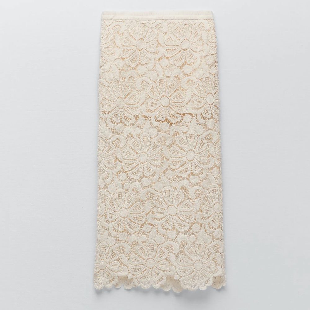 ZARA CROCHETED STRAIGHT SKIRT - Picture 14 of 15